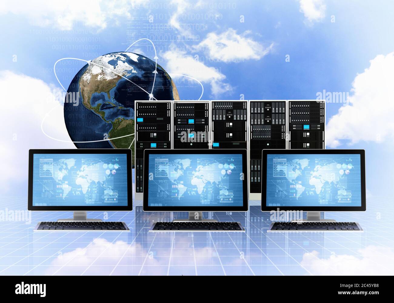Concetto di server cloud Internet Foto Stock