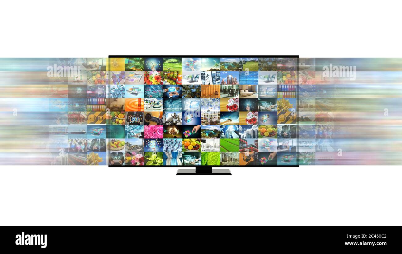 Connessione Internet a banda larga e concetto Smart TV Foto Stock