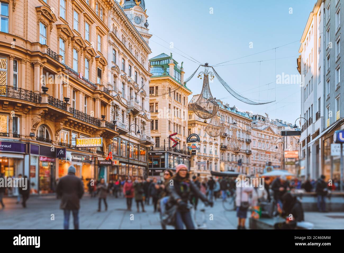 Scena cittadina delle strade di Vienna - Am Graben Foto Stock