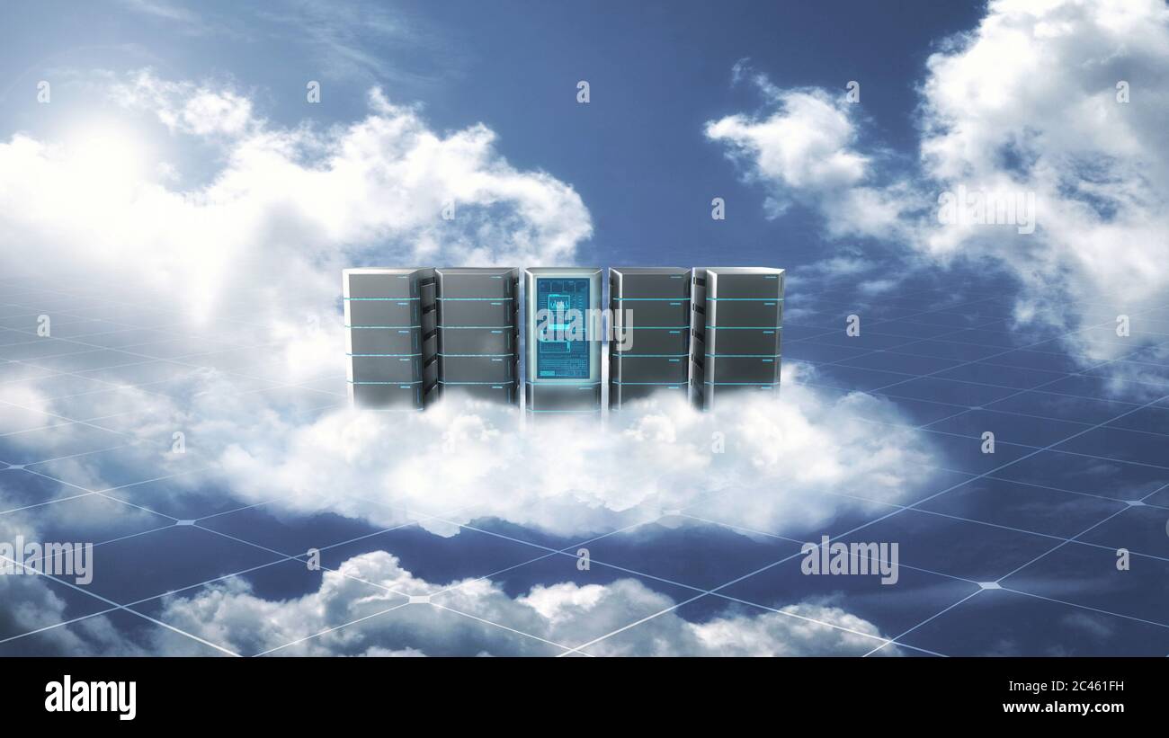 Concetto di server cloud Internet Foto Stock