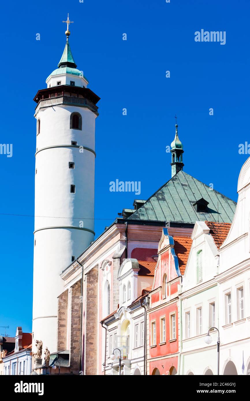 Architettura storica Domazlice, Repubblica Ceca Foto Stock