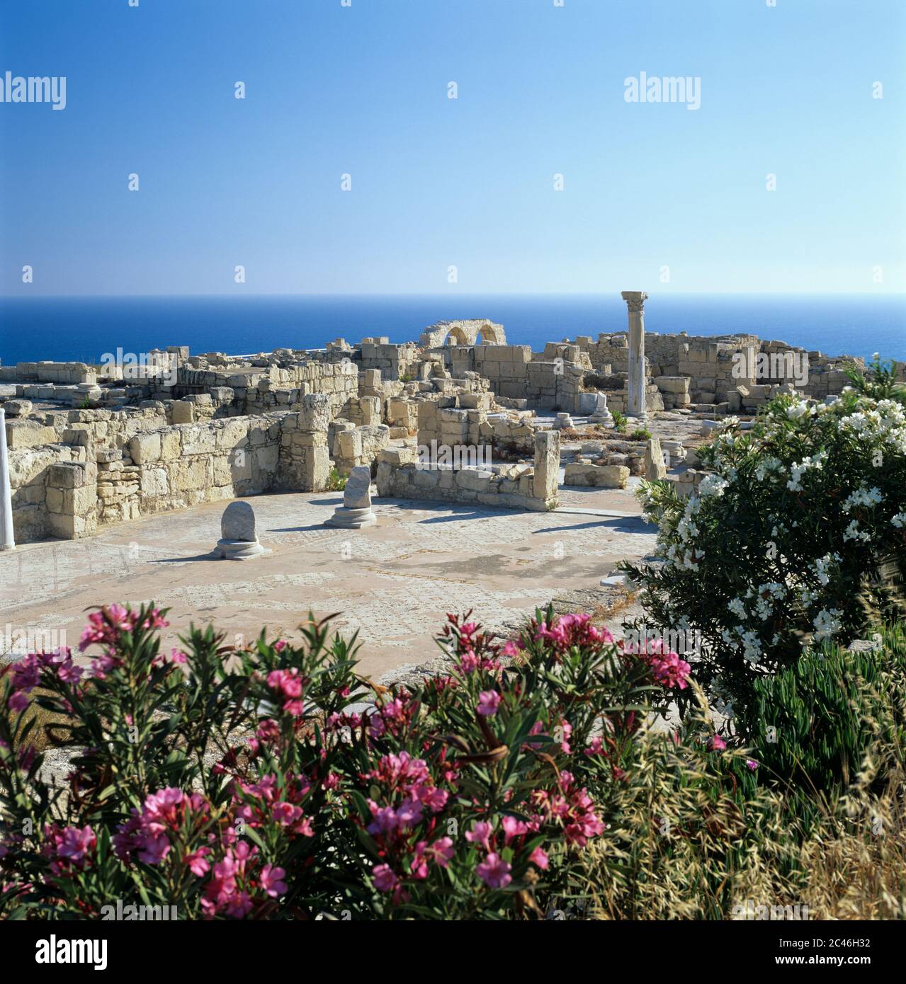 Basilica dei primi cristiani all'interno del sito archeologico di Kourion, Lemesos, Cipro (sud) Foto Stock