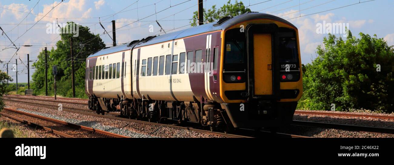 158 773 EMR Regional, East Midlands Train, Newark on Trent, Nottinghamshire, Inghilterra; UK Foto Stock