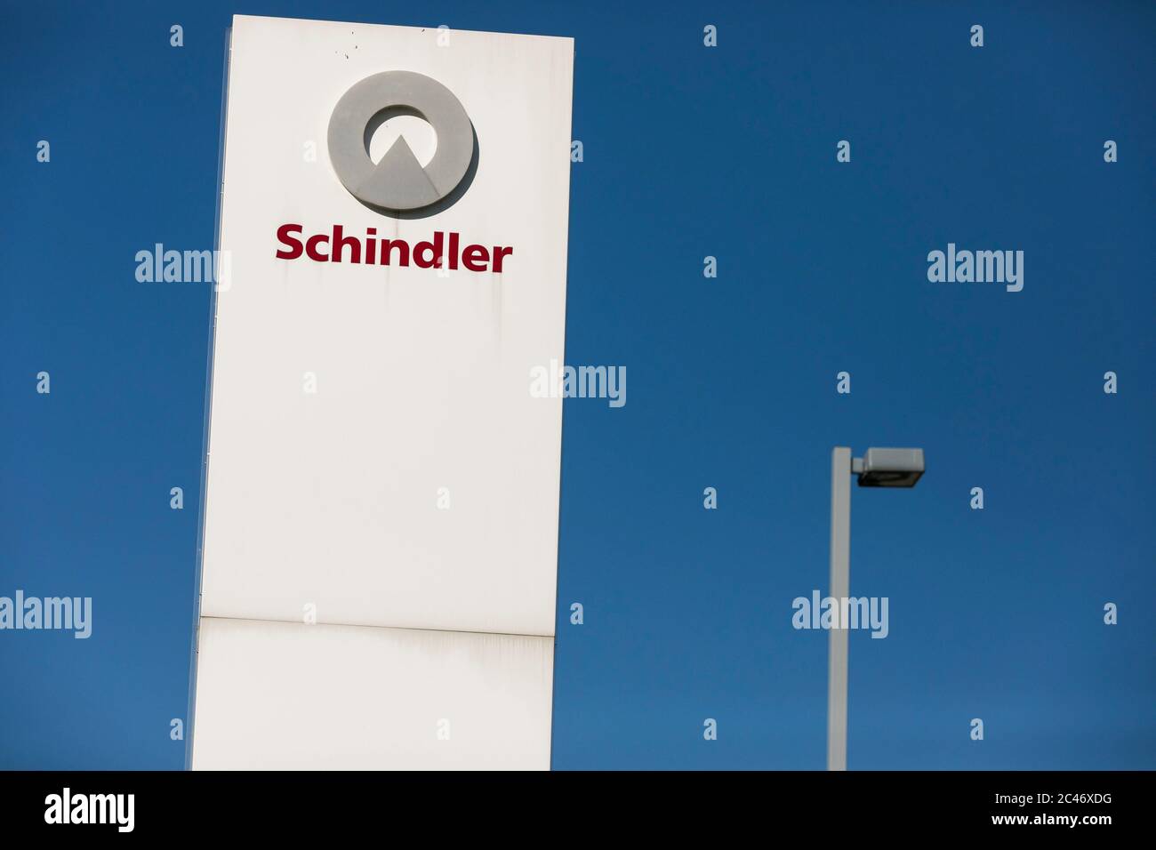 Un logo all'esterno di una struttura occupata da Schindler Elevator Corporation ad Hannover, Pennsylvania, il 12 giugno 2020. Foto Stock