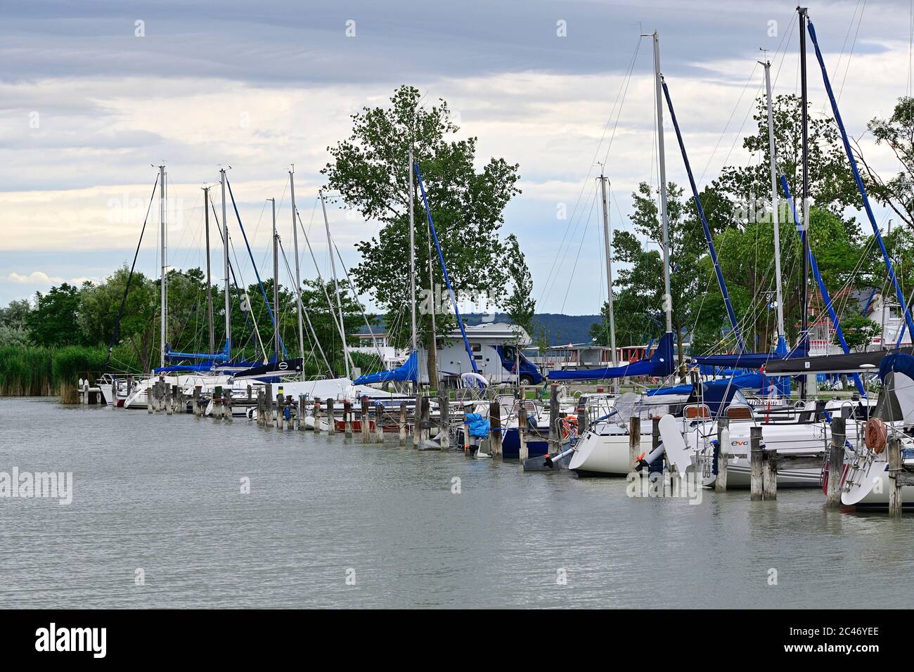 Illmitz, Burgenland, Austria. Sito patrimonio dell'umanità dell'UNESCO, Neusiedler vedere il paesaggio culturale. Foto Stock