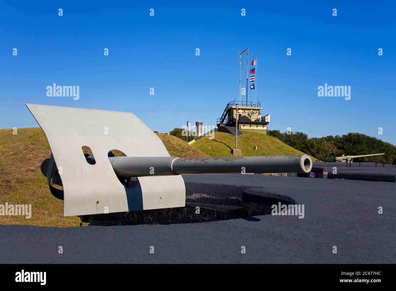 Battery McCorkle, Fort Moltrie su Sullivans Island, Charleston, Carolina del Sud, Stati Uniti Foto Stock