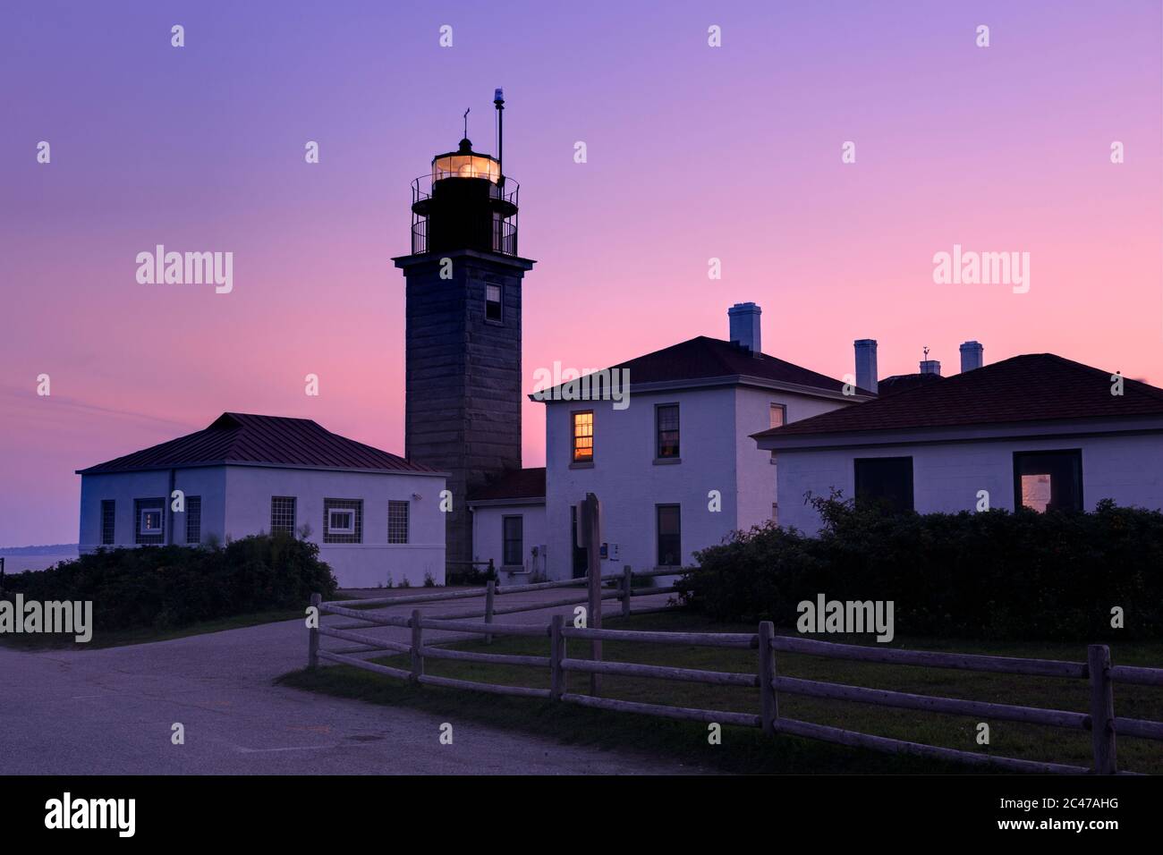 Coda di castoro faro, Jamestown, Conanicut Island, Rhode Island, STATI UNITI D'AMERICA Foto Stock