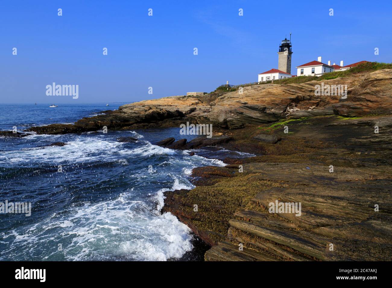 Coda di castoro faro, Jamestown, Conanicut Island, Rhode Island, STATI UNITI D'AMERICA Foto Stock