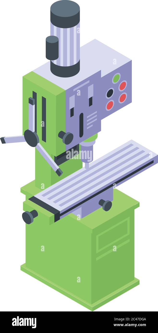 Icona della fresatrice tecnica, stile isometrico Illustrazione Vettoriale