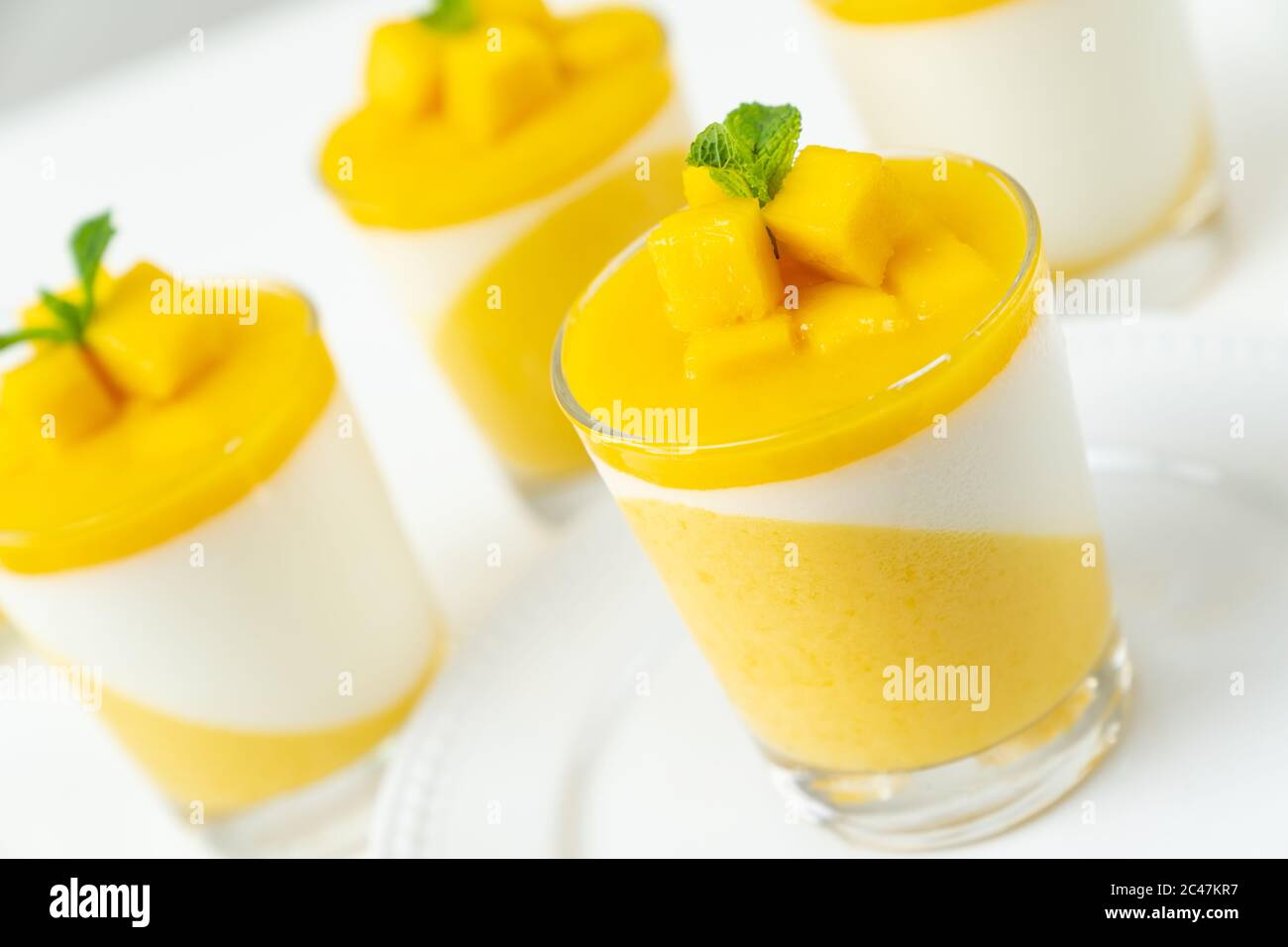 Panna cotta di mango Foto Stock