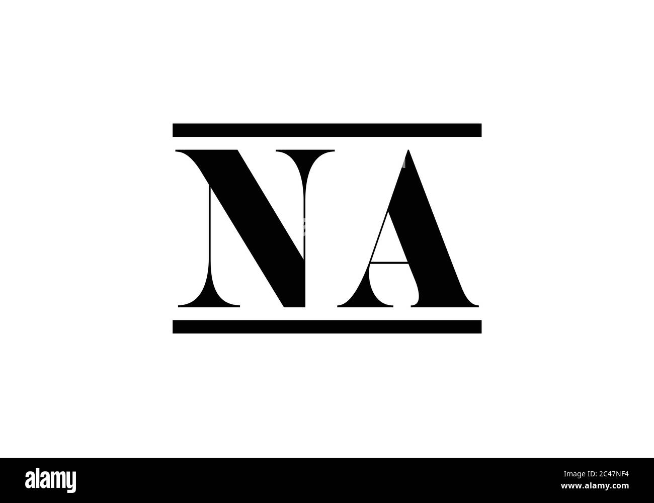 Lettera iniziale del monogramma N un modello vettoriale di progettazione del logo. N un logo Letter Illustrazione Vettoriale