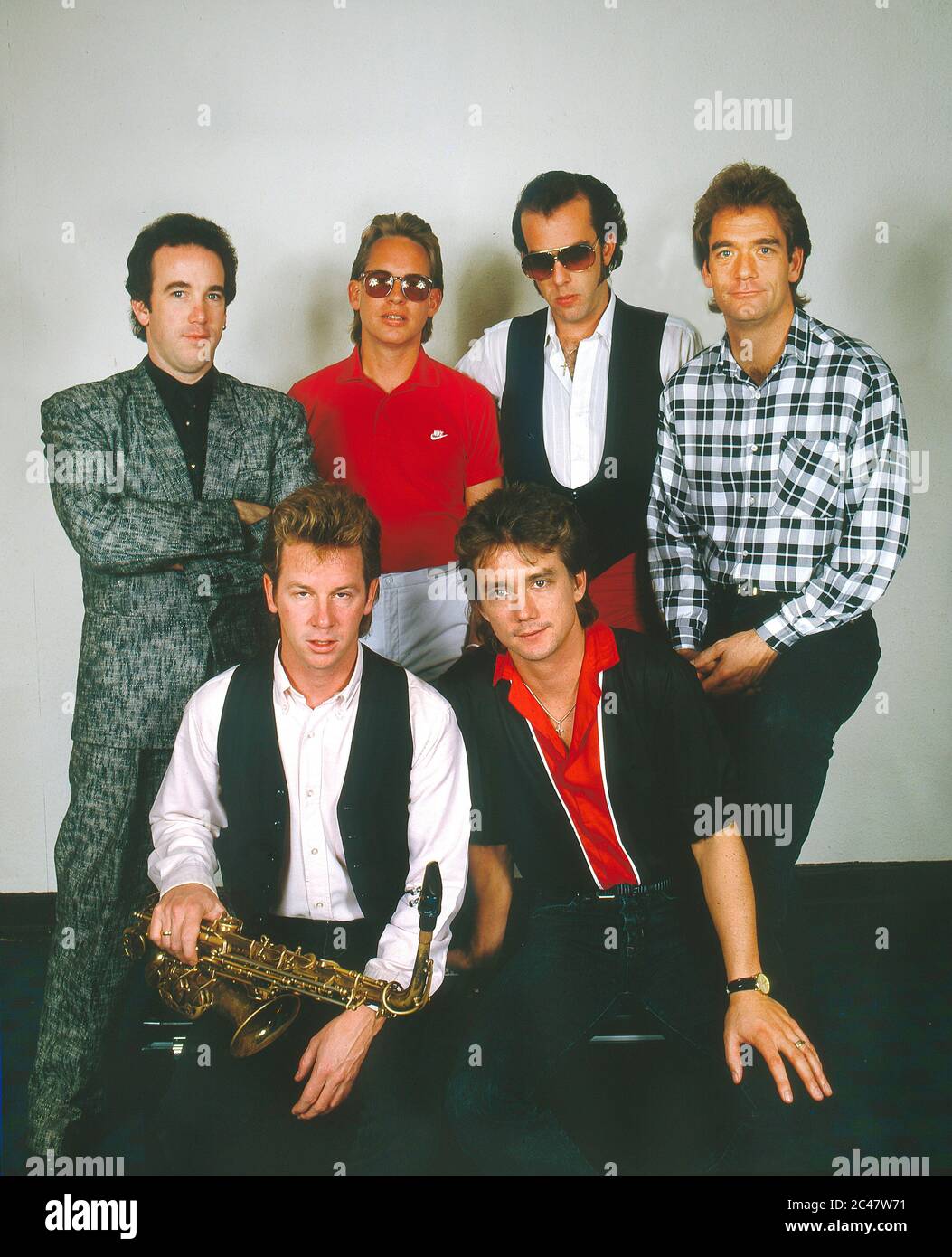 Huey Lewis e le News a Londra 1986 Foto Stock