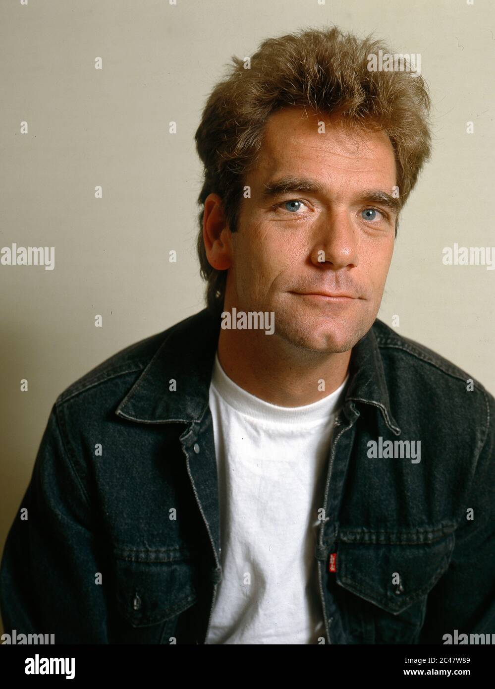 Huey Lewis della band americana di rock per adulti Huey Lewis e The News a Londra 1986 Foto Stock