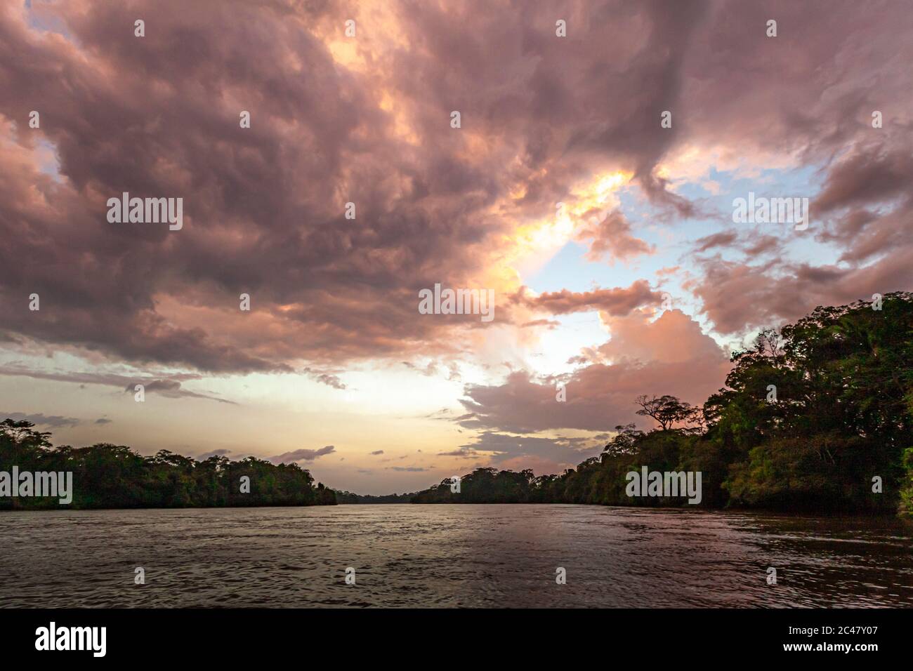 Tramonto a Tiway Isola, Sierra Leone Foto Stock