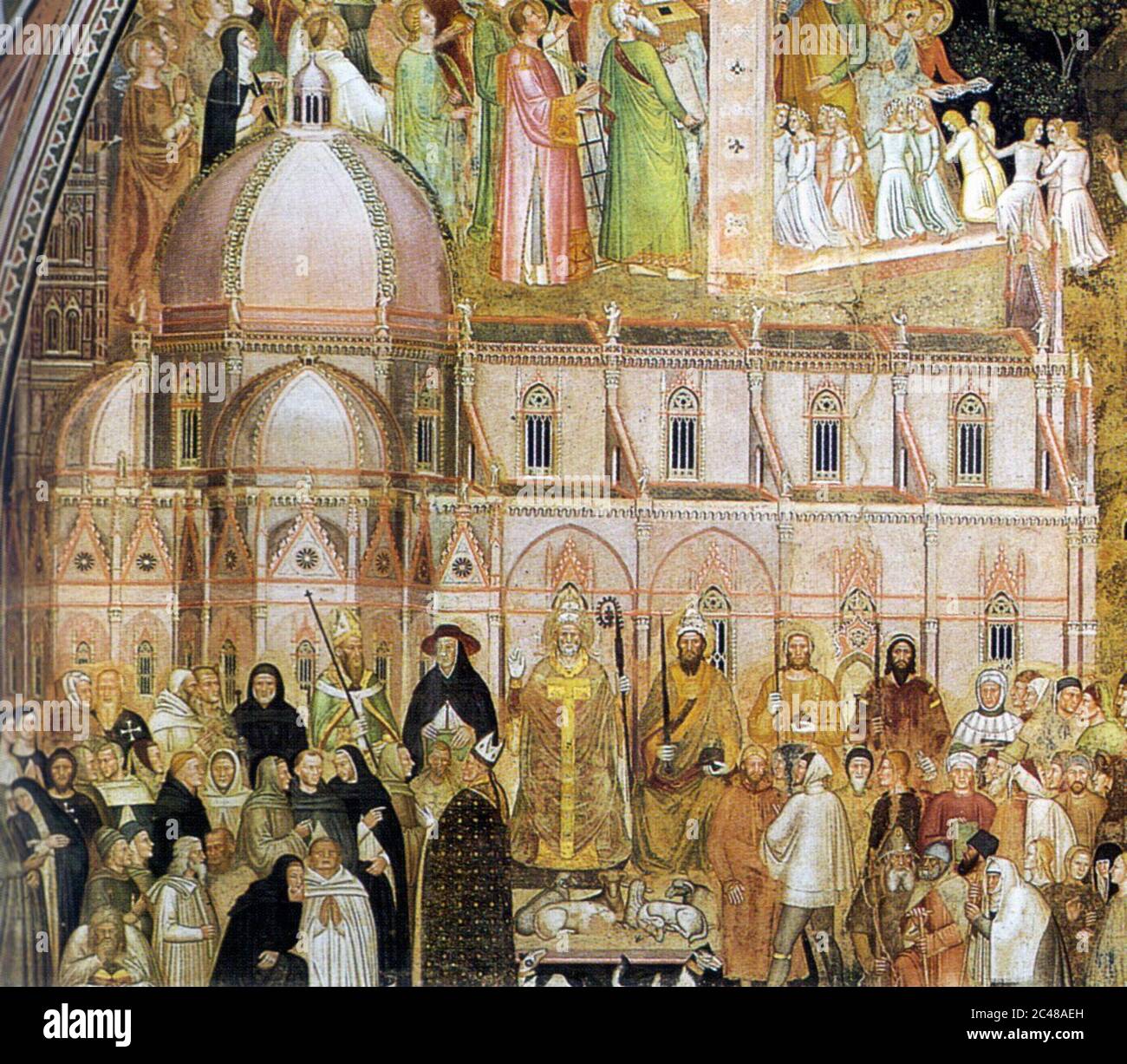 Trionfo della Chiesa, militante della Chiesa e Trionfante - Andrea di Bonaiuto da Firenze, circa 1365 Foto Stock