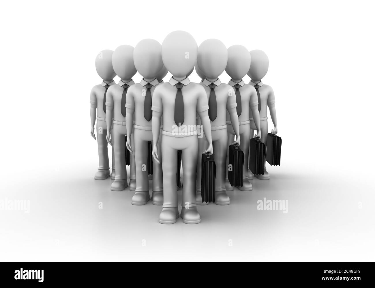 Rappresentazione in 3D delle icone di una persona con cartelle e. cravatte Foto Stock