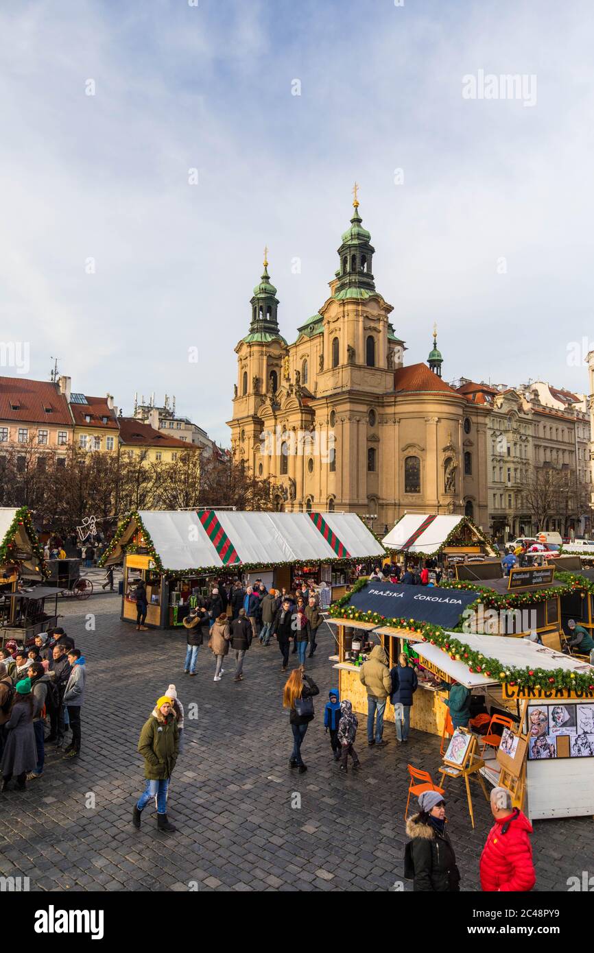 Città vecchia di Praga a Natale Foto Stock