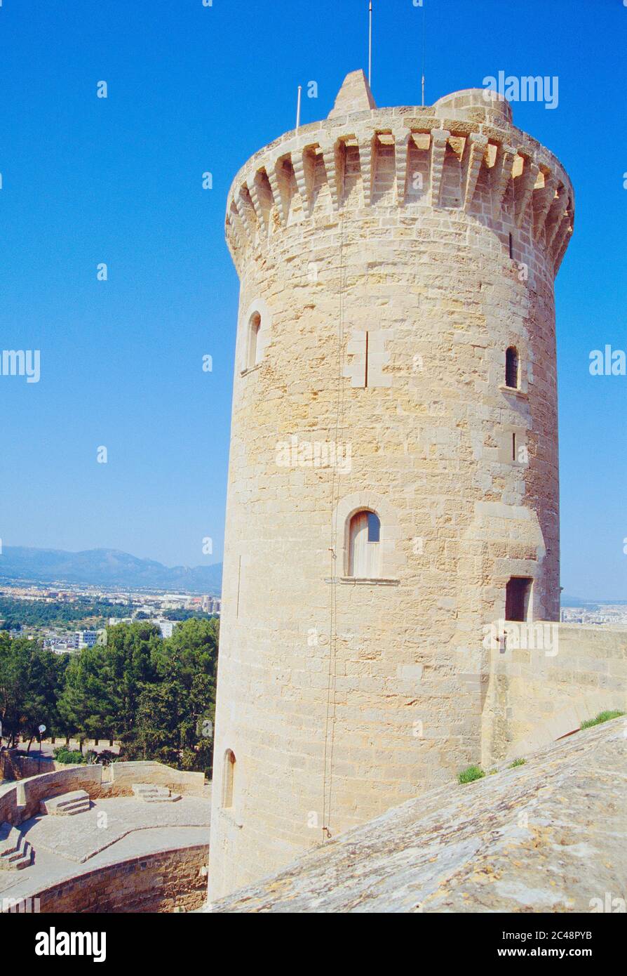 Castello di Bellver. Palma di Maiorca, Maiorca, Isole Baleari, Spagna. Foto Stock