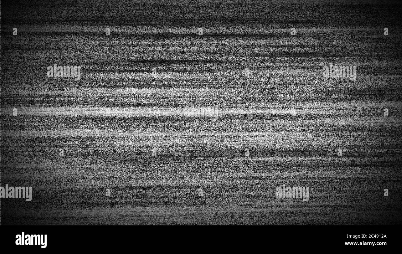 Rumore dello schermo TV - bianco e nero - interferenza del televisore Foto Stock