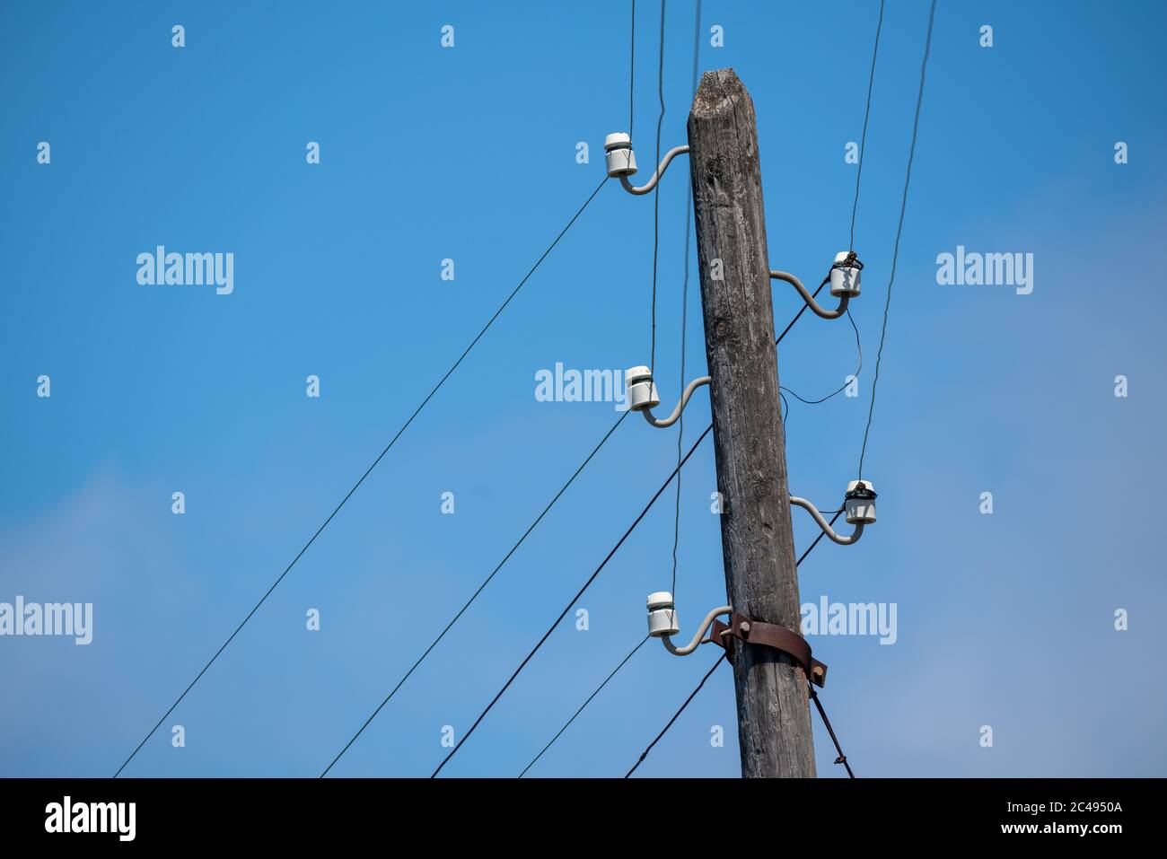 Linee elettriche, vecchie Foto Stock