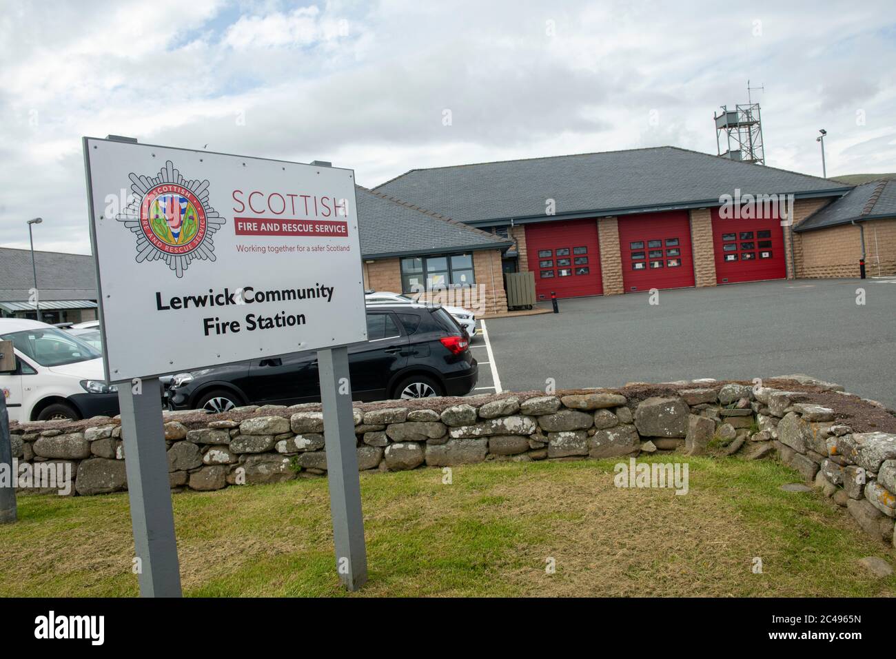 Lerwick Comunità fuoco e Stazione di ambulanza Shetland Foto Stock