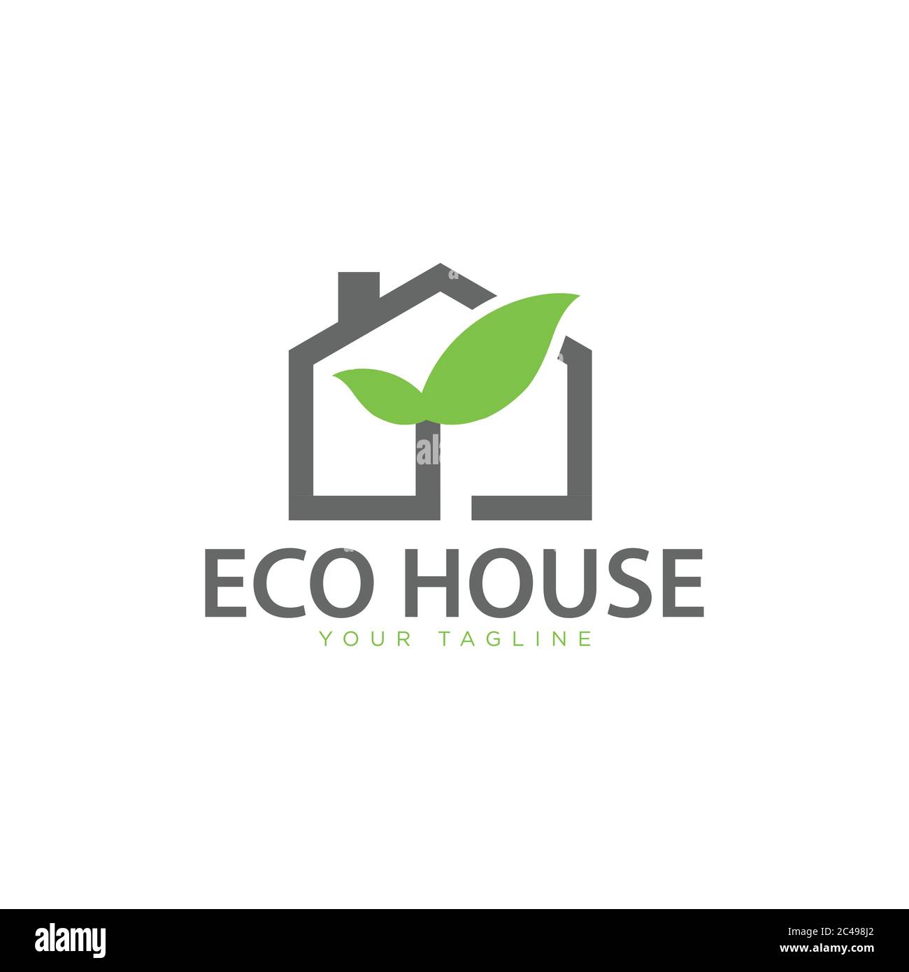 Eco friendly verde casa natura ambiente verde energia immobiliare disegno vettore logo illustrazione Illustrazione Vettoriale