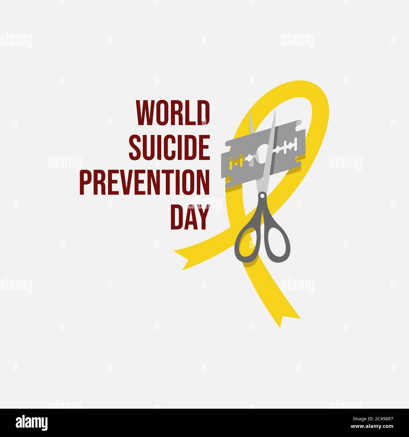 Mondo la prevenzione dei suicidi giorno appartamento design illustrazione immagine vettoriale banner Illustrazione Vettoriale