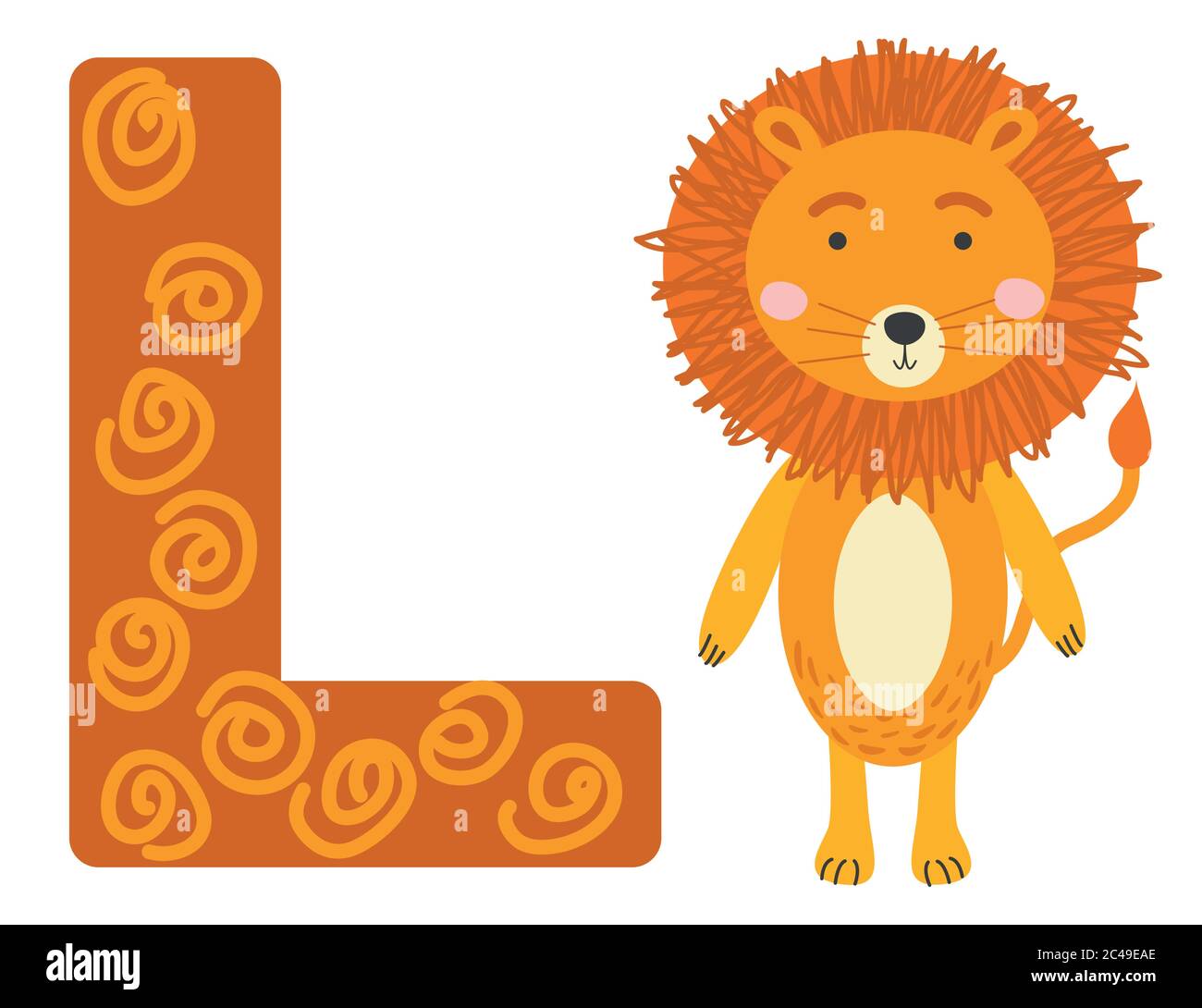 illustrazione dell'alfabeto animale isolato. Illustrazione Vettoriale