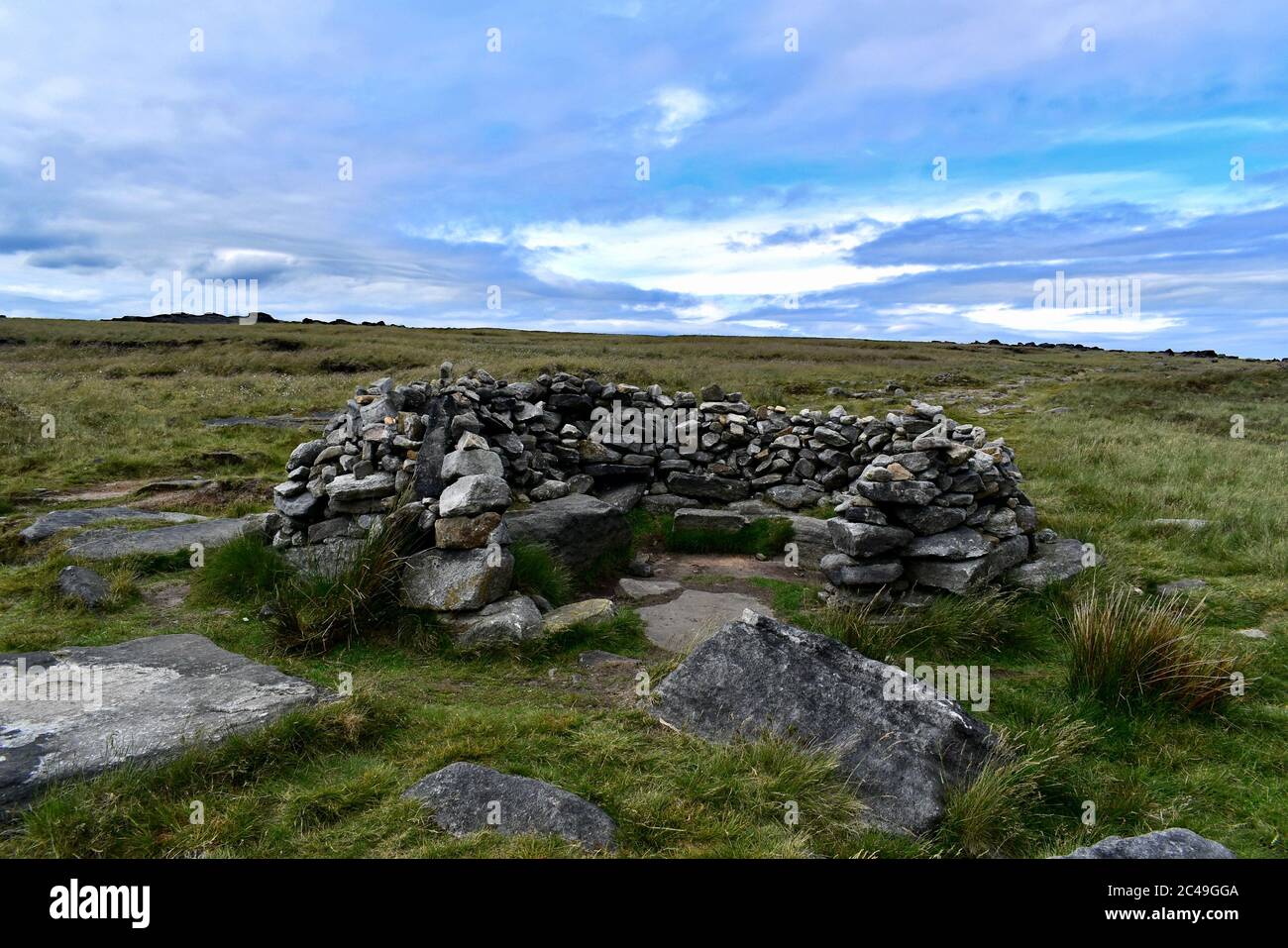 Blackstone Edge Moor Wind Shelter Foto Stock