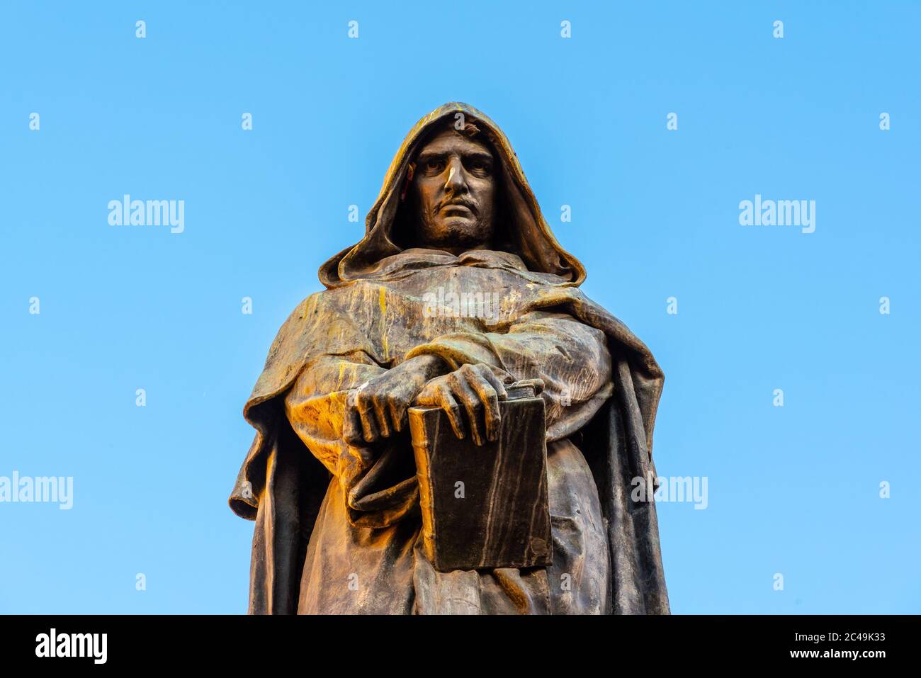 Statua di Giordano Bruno su campo de Fiori, Roma, Italia. Foto Stock