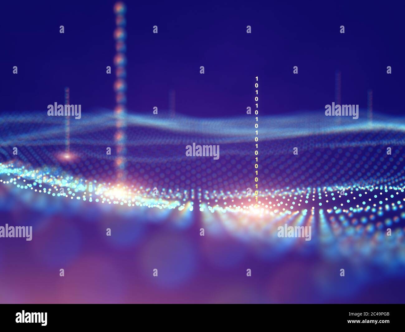 Grande analisi dei dati attraverso la macchina di apprendimento, intelligenza artificiale nozione di sfondo, utilizzando una profonda di algoritmi di apprendimento per la rete neurale analys dati Foto Stock