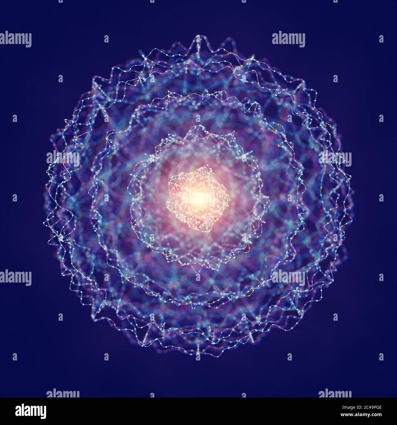 Grande analisi dei dati attraverso la macchina di apprendimento, intelligenza artificiale nozione di sfondo, utilizzando una profonda di algoritmi di apprendimento per la rete neurale analys dati Foto Stock