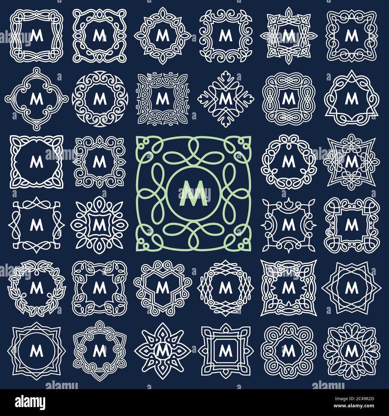 Set di elegante design del monogramma. Illustrazione Vettoriale. Illustrazione Vettoriale