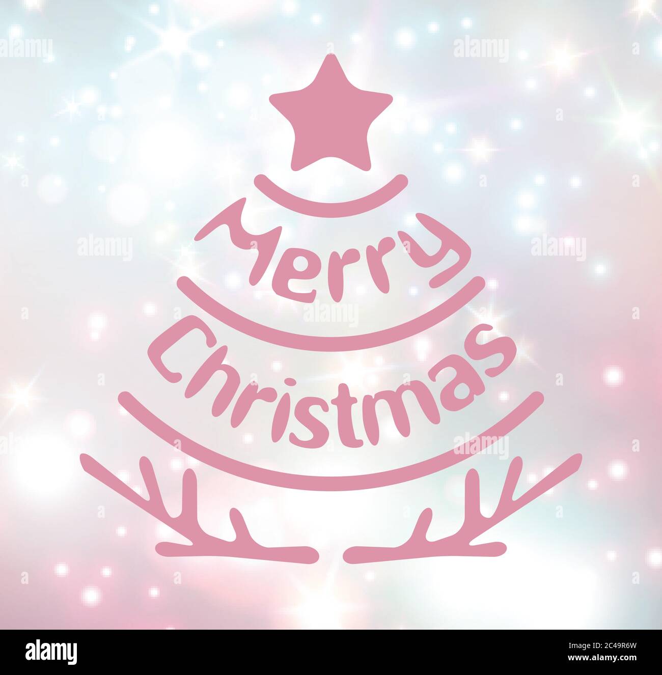 Buon saluto di Natale con stella. Illustrazione vettoriale. Illustrazione Vettoriale