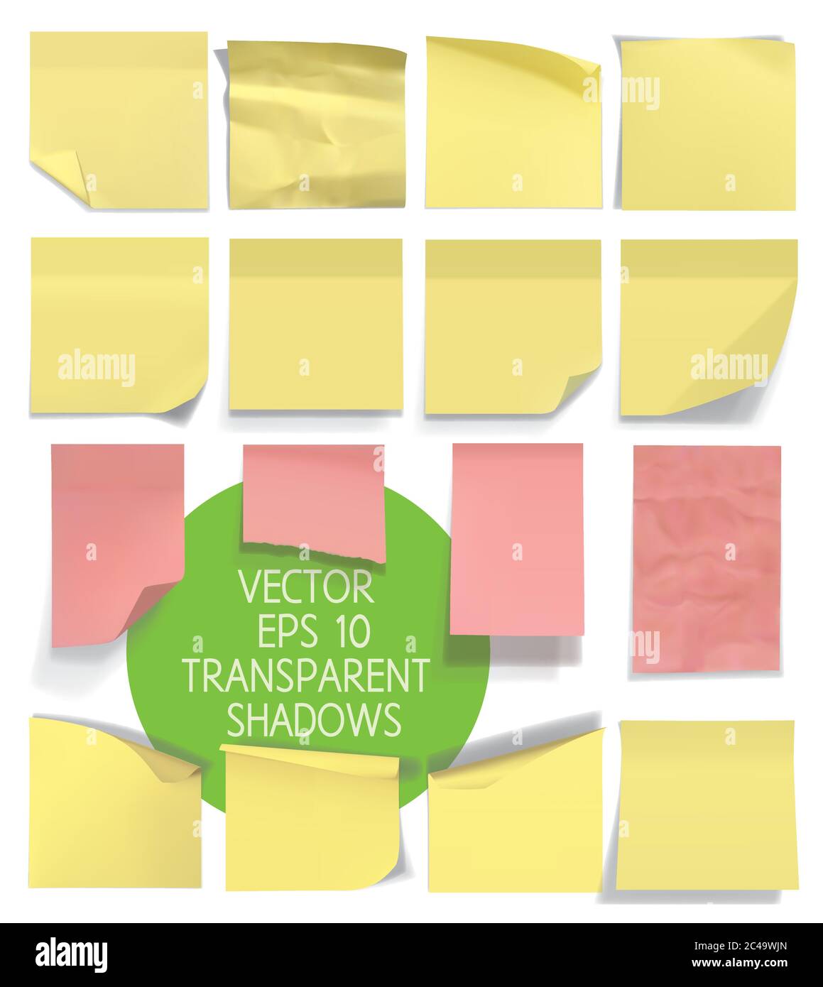 Set di note adesive. Illustrazione vettoriale con lucidi. EPS 10. Illustrazione Vettoriale