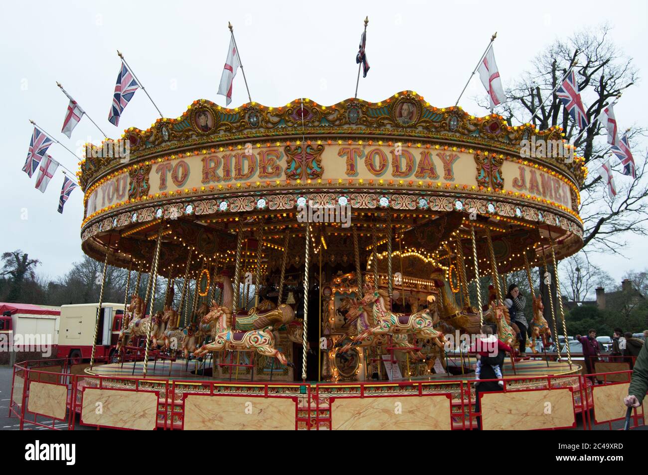 Giostra al Savill Garden a Natale, Windsor, Inghilterra Foto Stock