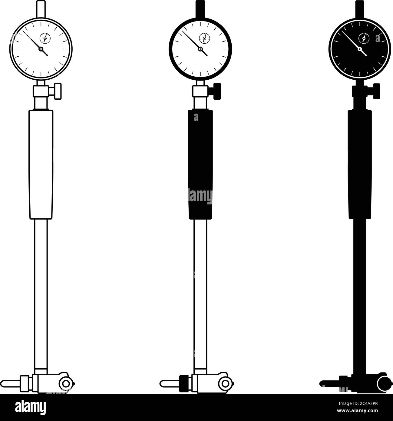 Set di icone di calibro a quadrante. Illustrazione vettoriale Illustrazione Vettoriale