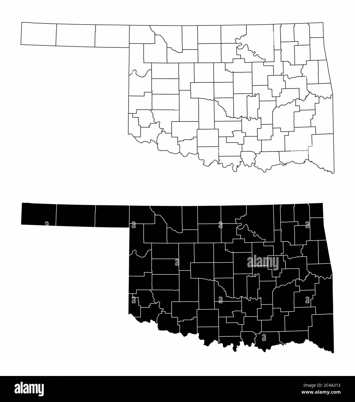 Mappe della contea di Oklahoma Illustrazione Vettoriale