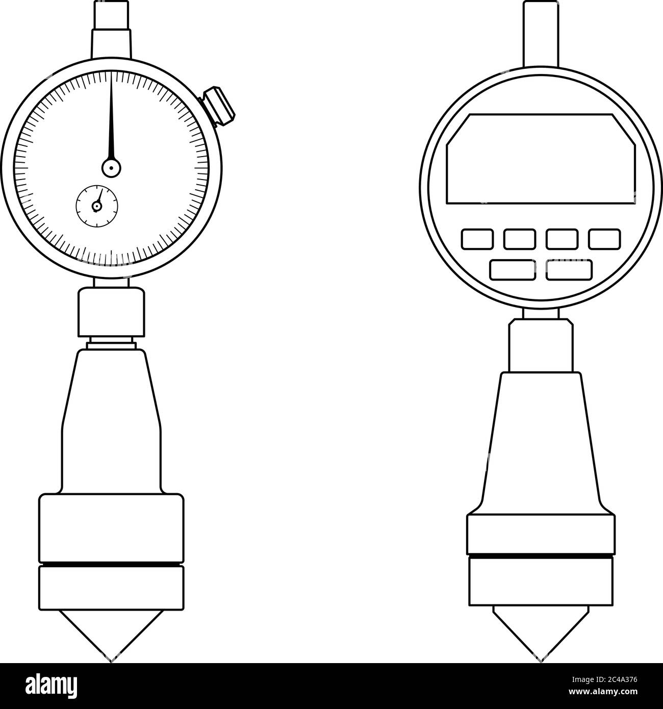 Fago smussato. Strumento di misurazione. Vettore di linea sottile Illustrazione Vettoriale