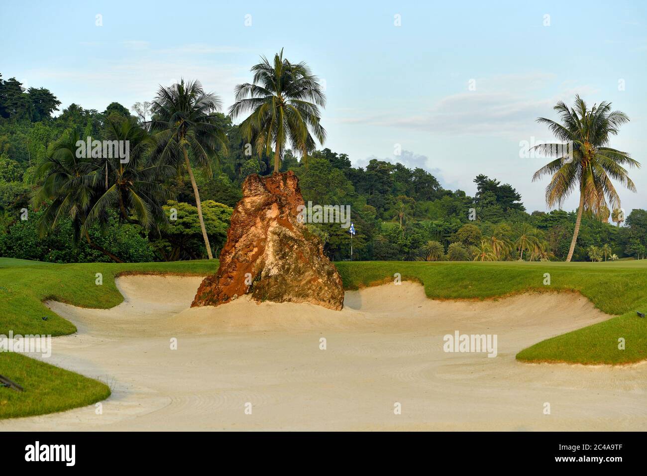 Vista del foro n. 6 del Sentosa Golf Club (Serapong) sull'Isola di Sentosa a Singapore. Foto Stock