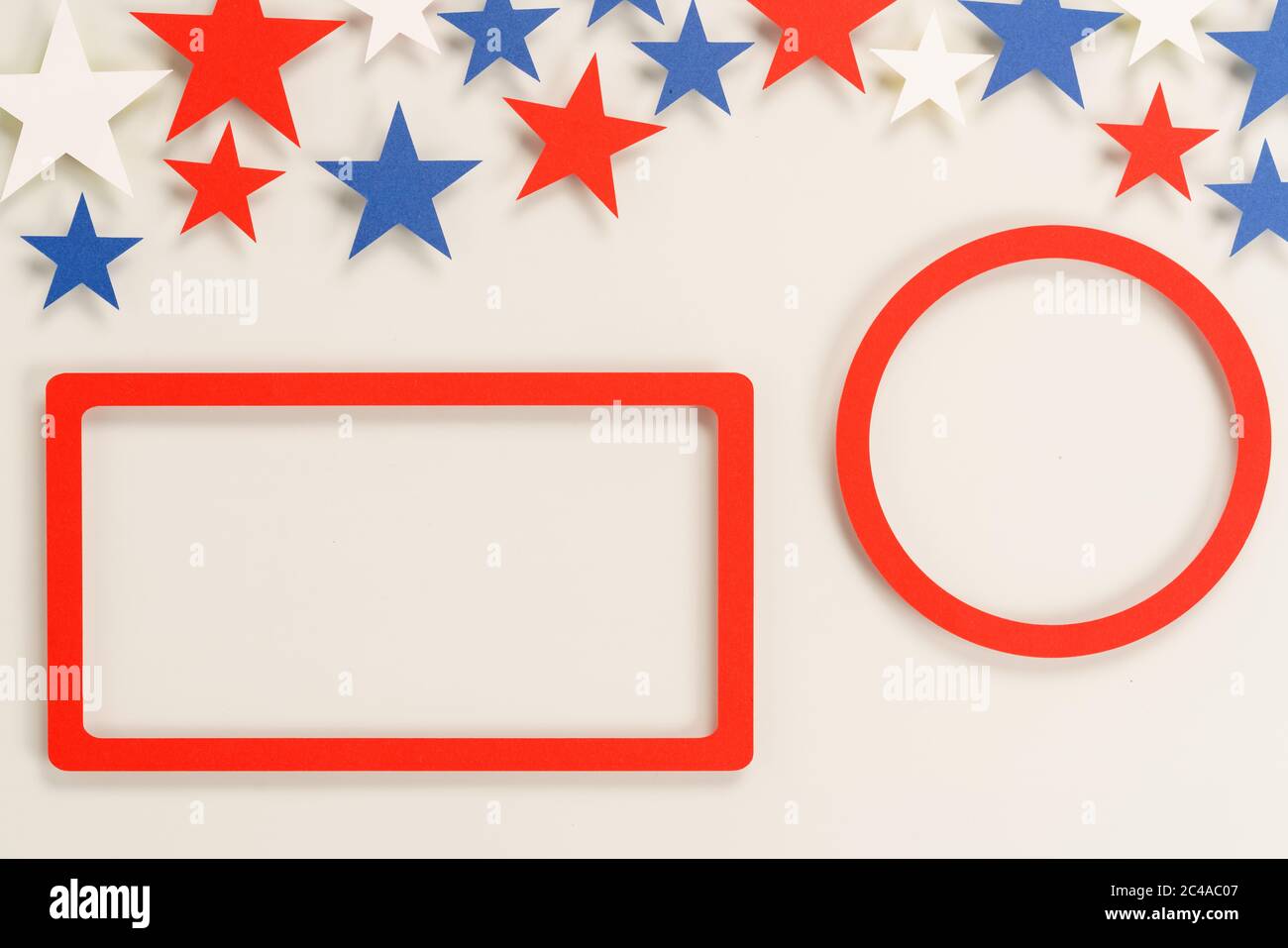 stelle con cornice a vista dall'alto in posizione piatta Foto Stock