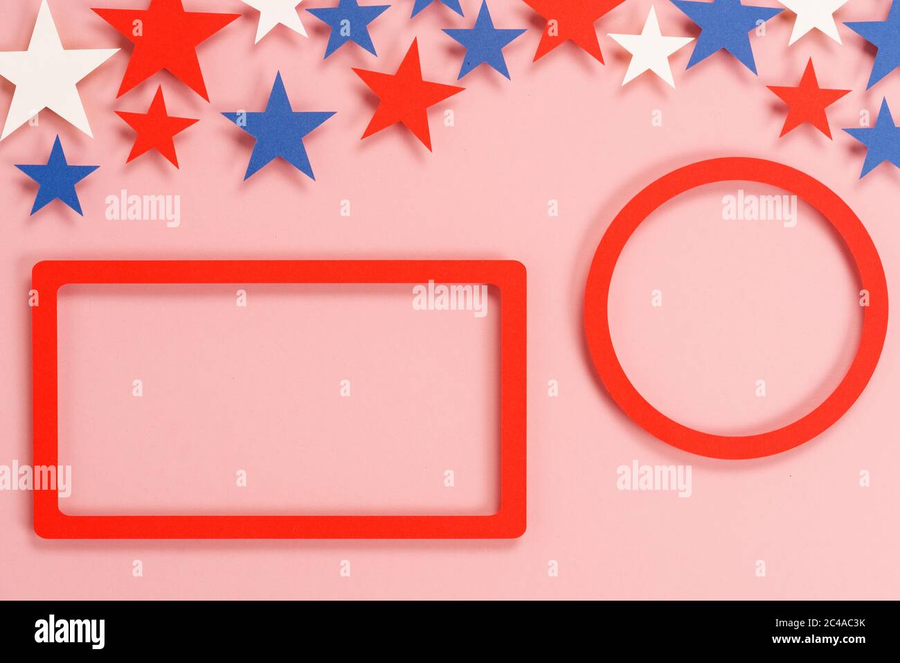 stelle con cornice a vista dall'alto in posizione piatta Foto Stock