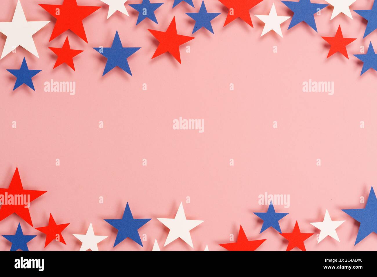 stelle con cornice a vista dall'alto in posizione piatta Foto Stock