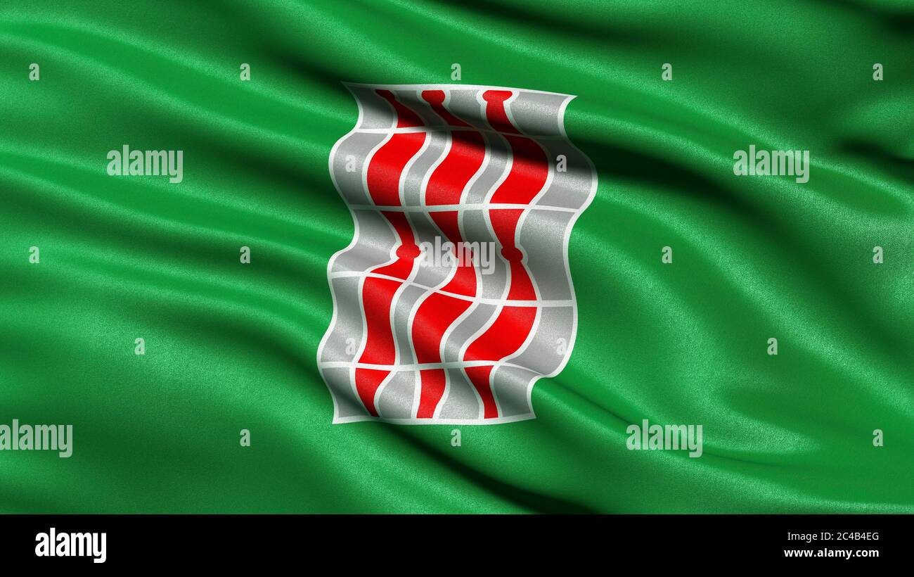 Bandiera dello Stato dell'Umbria, Italia, illustrazione in 3D Foto Stock