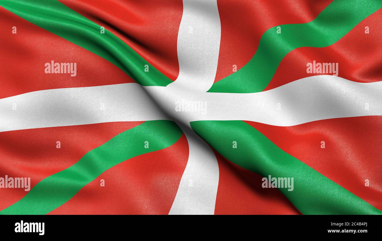 Bandiera della Regione Basca, Spagna, illustrazione 3D Foto Stock