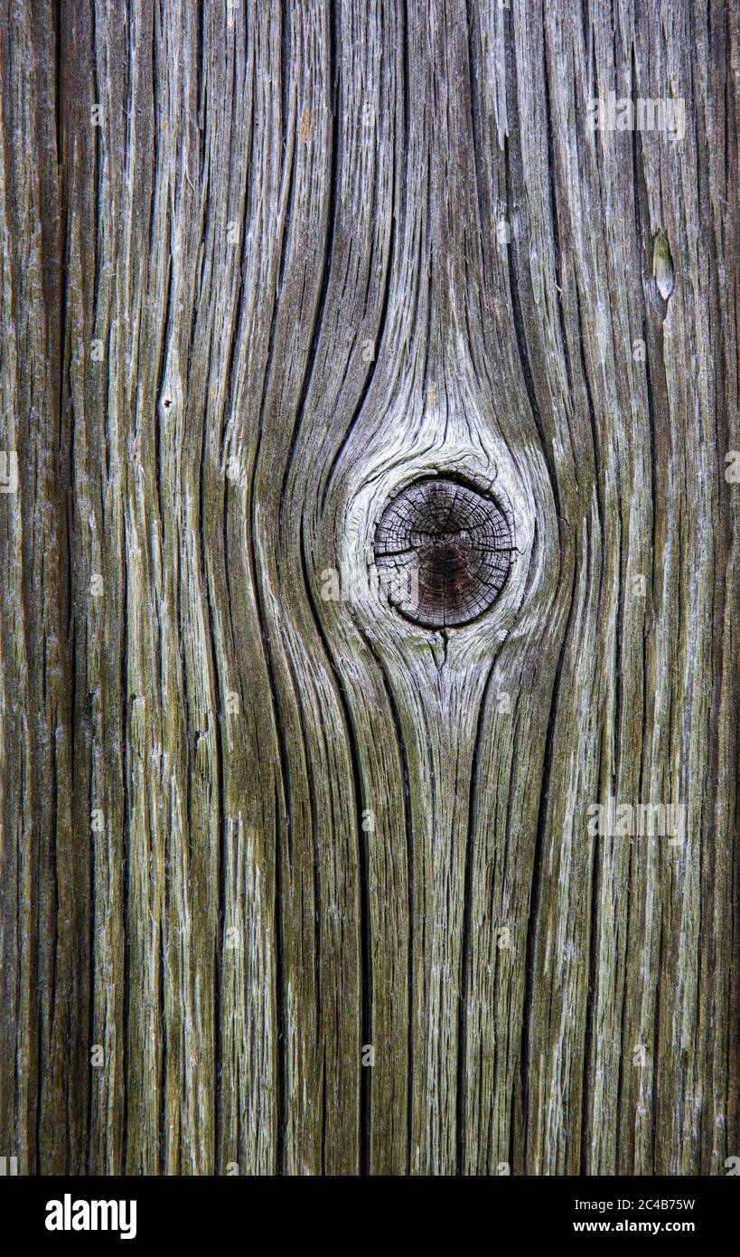 Legno intemperie con bussatura in un rifugio,struttura in legno, Austria Foto Stock