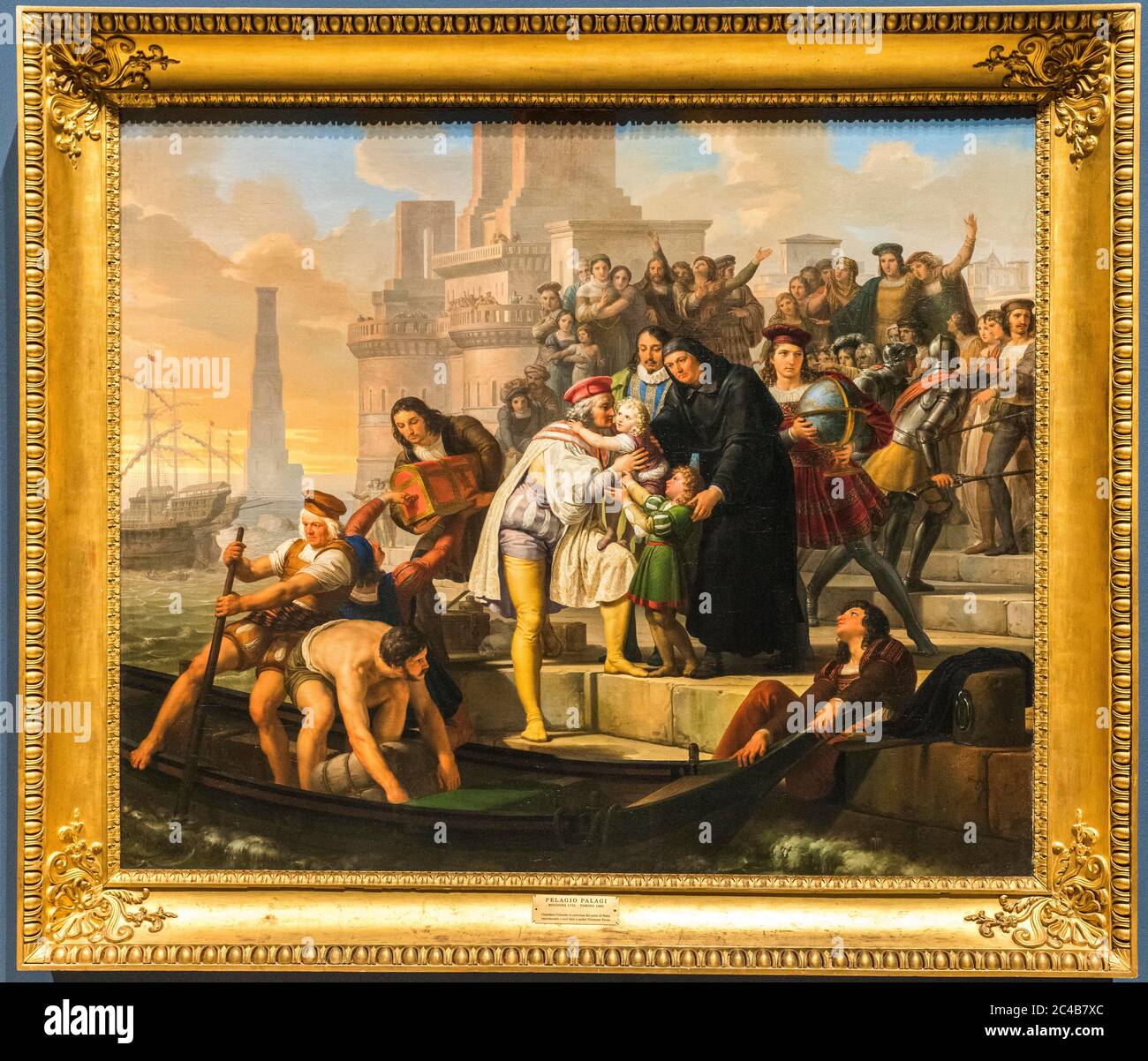 Cristoforo Colombo parte per l'America, dipinti di Pelagio Palagi, 1775 - 1860, Pinacoteca di Brera, Milano, Lombardia, Italia Foto Stock