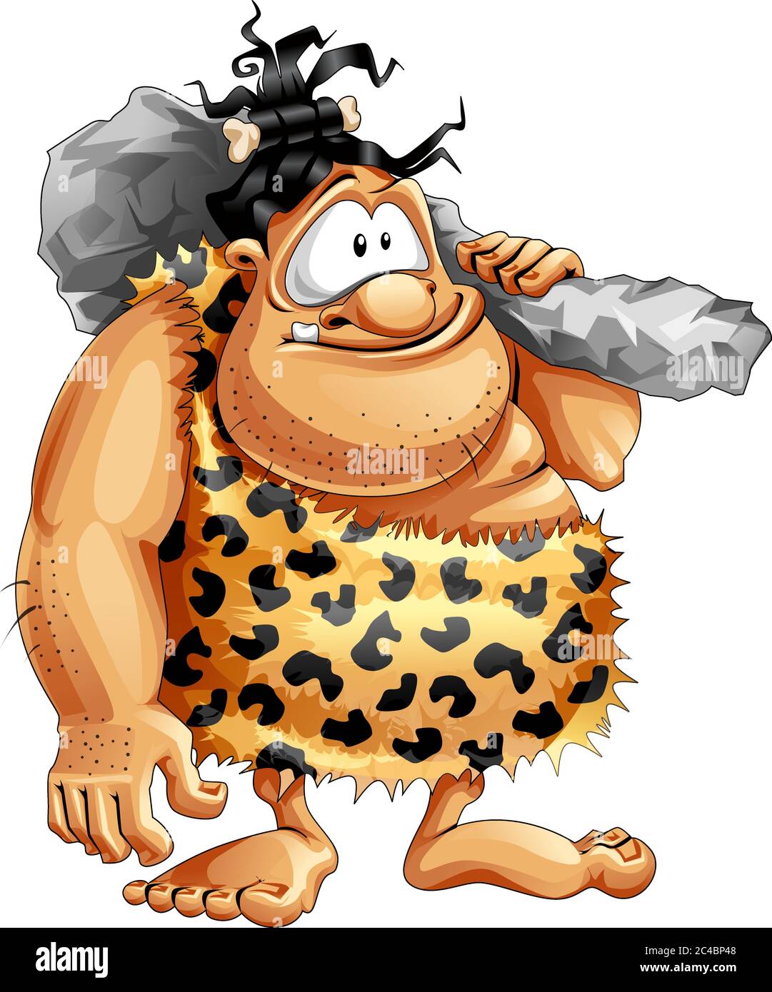 vettore cute amichevole uomo brutale dumbass cartone animato Illustrazione Vettoriale