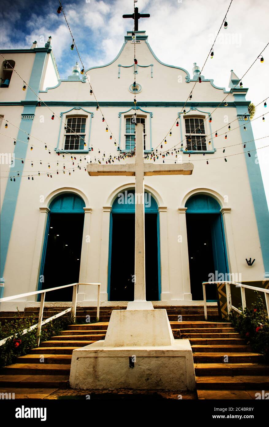 Cattedrale di Igreja da Nossa Senhora da Luz a morro de sao paulo, Bahia, Brasile Foto Stock