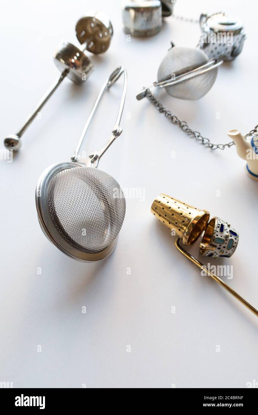 Vari tipi di infusori di tè, Stati Uniti Foto Stock